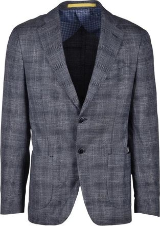 Uomolebole Grey/Black Polyester Viscose Jacket Mens