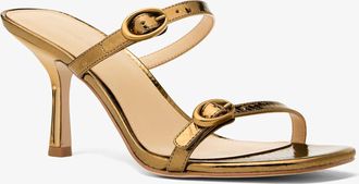 Michael Kors Kya Metallic Leather Sandal