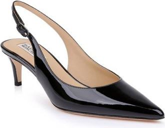Badgley Mischka Ruthie II Pointed Toe Slingback Pump in Black Patent at Nordstrom, Size 8.5