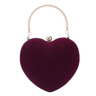 Generic Clutch Purse Cute Heart Shaped Women Handbag Evening Bags Horizontal Shaft Engine Clutch (Purple, One Size)