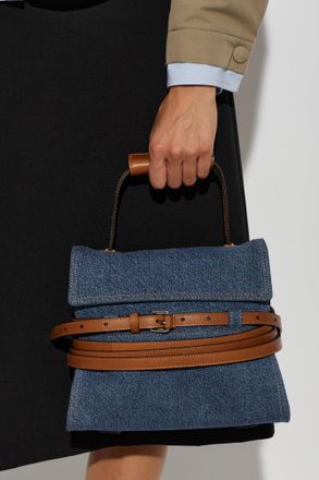 Moschino Tie Me Denim Bag, Womens, Blue