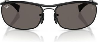Ray-Ban x Ferrari 62mm Oversize Oval Sunglasses in Black/dark Grey at Nordstrom