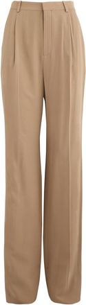 Saint Laurent Straight-leg Silk Trousers - Beige - 38 (UK10 / S)