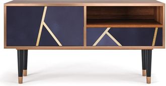 StoryZ Mueble de TV azul 1 cajón y 1 puerta L 115 cm