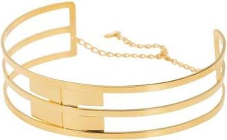 Elisabetta Franchi Band Design Necklace - Dames - Kettingen - Geel - ONE Size - Accessoires