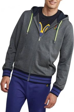 Psycho Bunny Mens Warwick Colorblock Logo Hoodie In Heather Storm