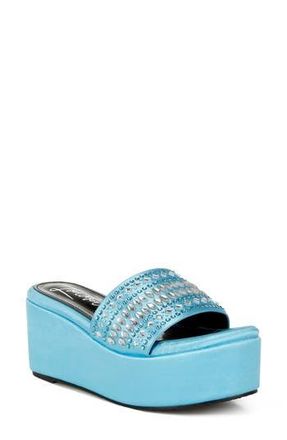 London Rag Batanga Platform Wedge Sandal in Blue at Nordstrom Rack, Size 7