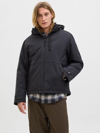 Jack & Jones Outdoorjacke JACK & JONES JJEPARKER DOVER JACKET SN, Herren, Gr. XXL, schwarz, Web, Obermaterial: 100% Polyester, unifarben, regular fit, hoch geschlo