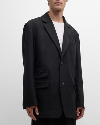 Helmut Lang Mens Oversized Wool-Blend Blazer