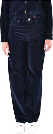 Max Mara MST Fragola Broek - Dames - Straight fit broeken - Blauw - 2XS - Katoen - Broeken