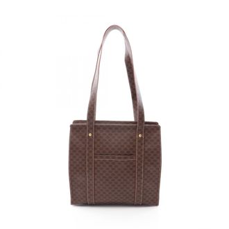 Celine Brown Coated Canvas Leather Handbag Tote Bag (Pre-Owned)