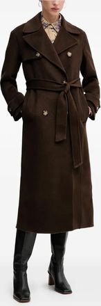 Pedro del Hierro Cappotto con cintura - Marrone