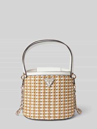 Guess Handtasche mit Label-Applikation Modell ATALIA in Weiss, Gr&ouml;&szlig;e 1