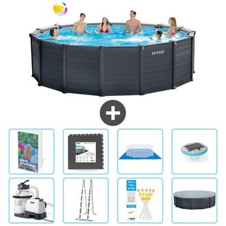 Intex Piscina Graphite Panel Redonda - 478x124 Cm - 9-piezas S608