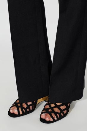 Balmain Suede Wedge Sandals, Womens, Black