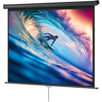 HOMCOM Telo per Proiettore 84 Formato 4:3 Angolo 160&deg; a Parete o Soffitto Nero