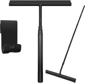 OEM Escobilla De Ducha Extensible De 34 A 128,5 Cm Con Gancho Para Colgar, Duchas Y Suelos De Ba&ntilde;o, No Requiere Taladrar, Color Negro