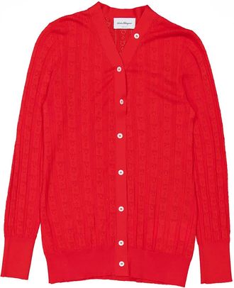 Ferragamo Ferragamo Gancini A-Jour Wool Cardigan