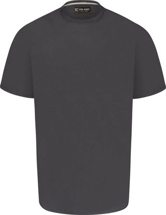KAM Pure Cotton/Cotton Rich Plain Tee Shirt in Charcoal in 5XL