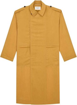 Saint Laurent Lange Jas met Knopen en Zakken - Heren - Mantel - Geel - M - Jassen