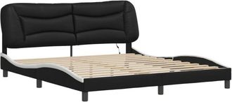 vidaXL Vidaxl - Estructura De Cama Con Led Sin Colch&oacute;n Negro Blanco 180x200 Cm