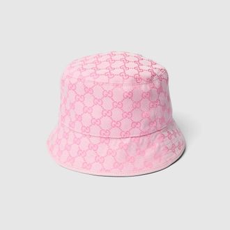 Gucci GG Cotton Canvas Bucket Hat, Pink