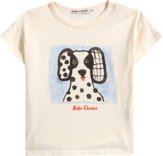 Bobo Choses Van Dog Organic Cotton T-Shirt in White at Nordstrom, Size 12M