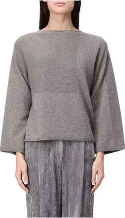 Emporio Armani Ew 005640 Su&eacute;ter de Lana Cuello Redondo - Knitwear - Mujer - Gris - S