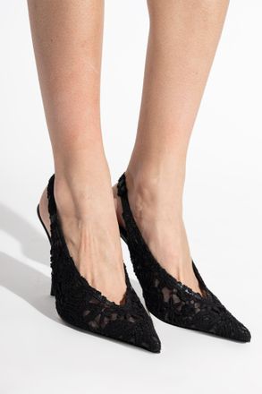 Le Silla Lace High-heeled Shoes, Womens, Black