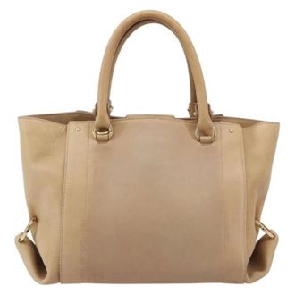 Ferragamo Pre-owned Leren Schoudertas - Dames - Pre-owned - Beige - Maat: ONE Size Leer