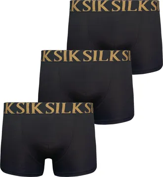 Siksilk Hombre Negro,Oro Pack de 3 Calzoncillos B&oacute;xer XXL