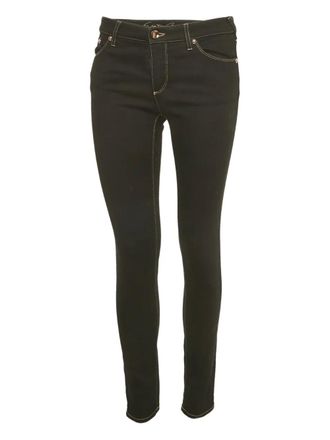 Giorgio Armani five-pockets slim-fit jeans - women - Cotton/Elastane - M - Blue