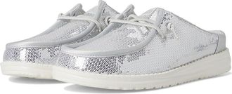 Hey Dude Wendy Slip Sequin Womens Flat Shoes White : 10 M, Leather