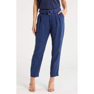 Ramy Brook Miley Belted Pleated Pants in Spring Navy at Nordstrom Rack, Size 10