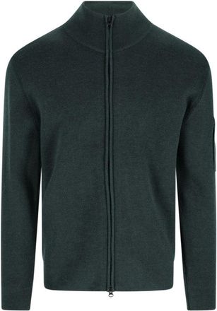 C.P. Company Rich Green Knit Sweater With Classic Ribbed Details