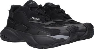 Versace Mens Black Fabric Chunky Sneakers