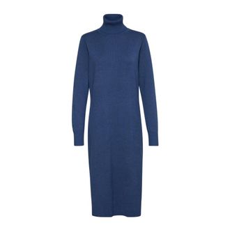 Saint Tropez Abito Lungo Collo Alto Titan Melange - - Dresses - Donna - Blu - XS