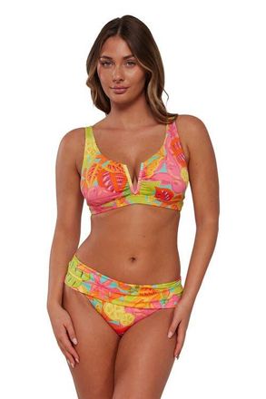 Sunsets Vienna V-Wire Bikini Swimsuit Top - DD Cup in Citrus Grove Sandbar Rib at Nordstrom, Size 32