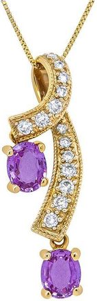 House of Brilliance Haus Of Brilliance 14K 1.20 Ct. Tw. Diamond & Sapphire Pendant Necklace