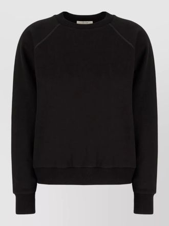 The Row cotton blend crew neck raglan sweatshirt