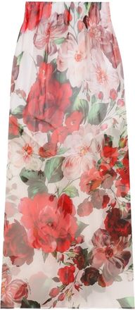 Dolce & Gabbana Gonna midi a fiori - Bianco