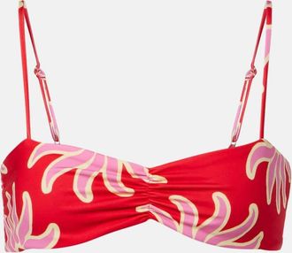 Cala de la Cruz Lilo printed ruched bikini top