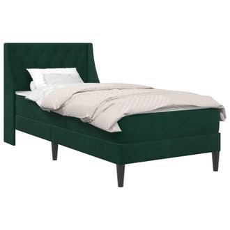 vidaXL Estructura De Cama Con Colch&oacute;n Verde Oscuro 100 X 200 Cm Vidaxl
