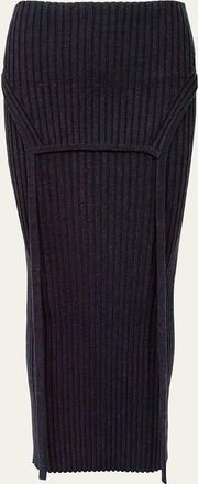 Aisling Camps Flipped Merino Wool Knit Midi Skirt