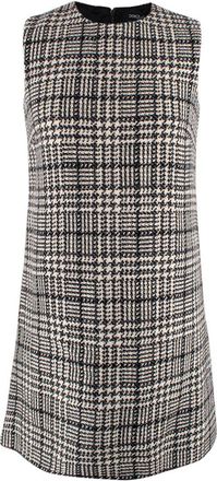 Dolce & Gabbana Grey Plaid Woollen Mini Dress Size S