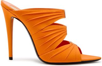 Saint Laurent Emilie 110 Ruched Satin Sandals - Orange - 37 (IT37 / UK4)