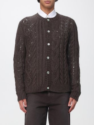 Paura Open-Knit Mohair Blend Cardigan with Button Closure