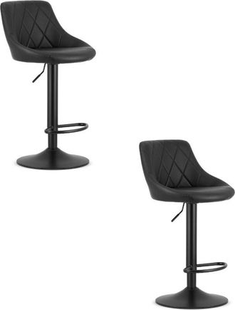 OEM Taburete Kast - Ecopiel Negro / Base Negra X 2