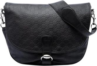 Gucci Pre-owned Vintage Crossbody Bag - Dames - Vintage Schoudertas - Zwart - ONE Size - Leer - Vintage