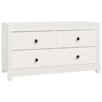 vidaXL Vidaxl - Armario Auxiliar Madera Maciza De Pino Blanco 100x40x54 Cm